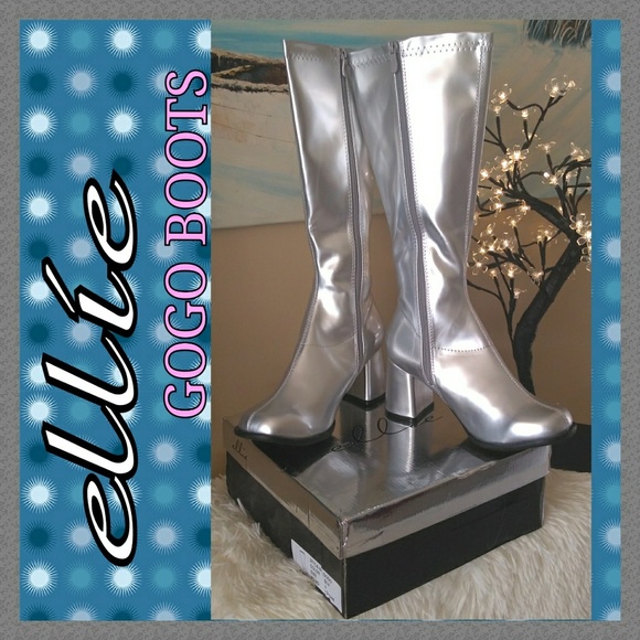 silver gogo boots